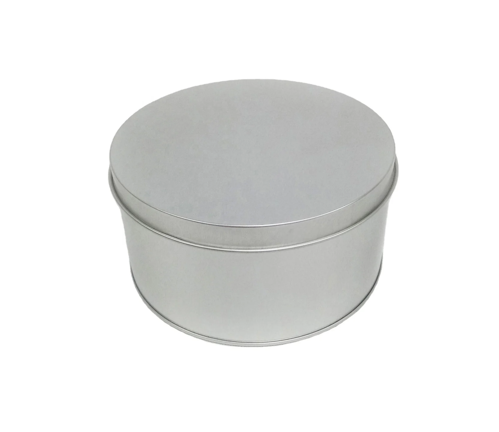 Factory Custom Colors Food Grade Gift Packaging Sublimation Raw Blank Plain Silver Round Tinplate Metal Tin Box