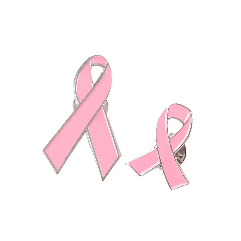 Promotional Gifts Ideal for Activities Charity Event Organization Metal Custom Shape pink Ribbon Broche Lapel Pin
