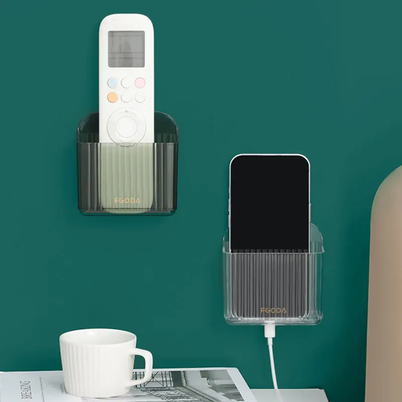 Современный пластиковый настенный многоцелевой держатель для телефона универсальный ящик хранения с дистанционным управлением Подставка зарядки крючком