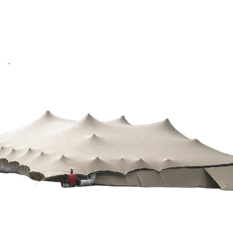 100% waterproof beige bedouin stretch tent fabric with aluminium pole