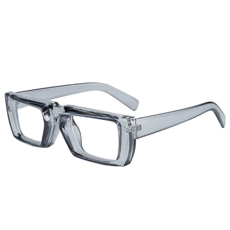 837 Logo Color Transparent Concave Shape Clear Anti Blu Ray Men Women Square Eyewear Frame Optical Oversized Thick Spectacles