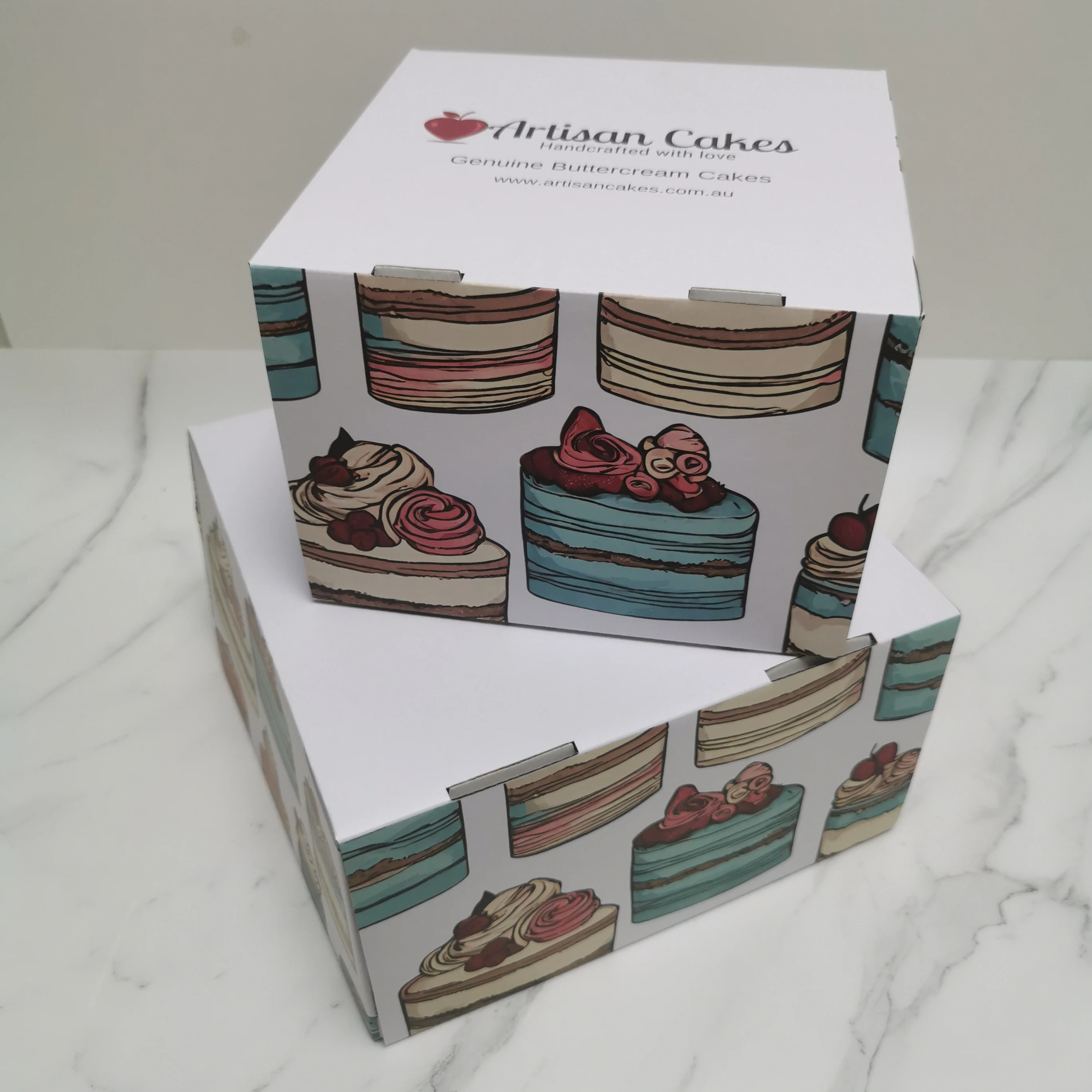 Customization Design Recyclable corrugated Board Customized LOGO Cake Box With cake board