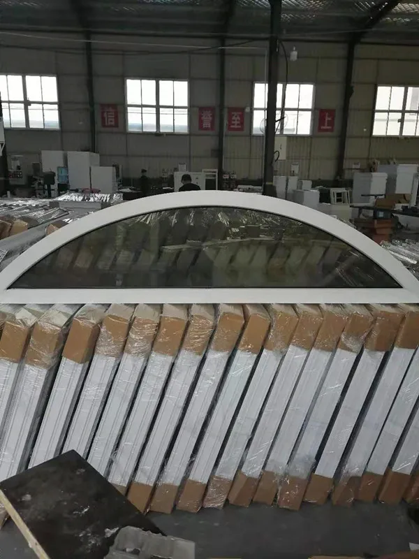 pvc frame half round windows arch windows with grill design