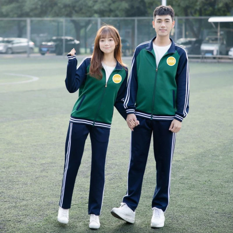Customized High School Uniform Sports 2 Piece Sets School Club Team Tracksuits  Student Sportswear Jackets Pants Track Suits