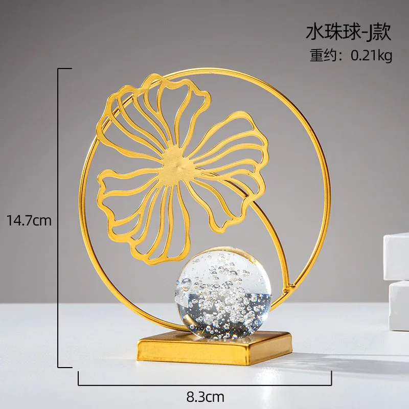 Nordic modern luxury home creative decorations crystal ball ornaments living room metal furnishings accessories