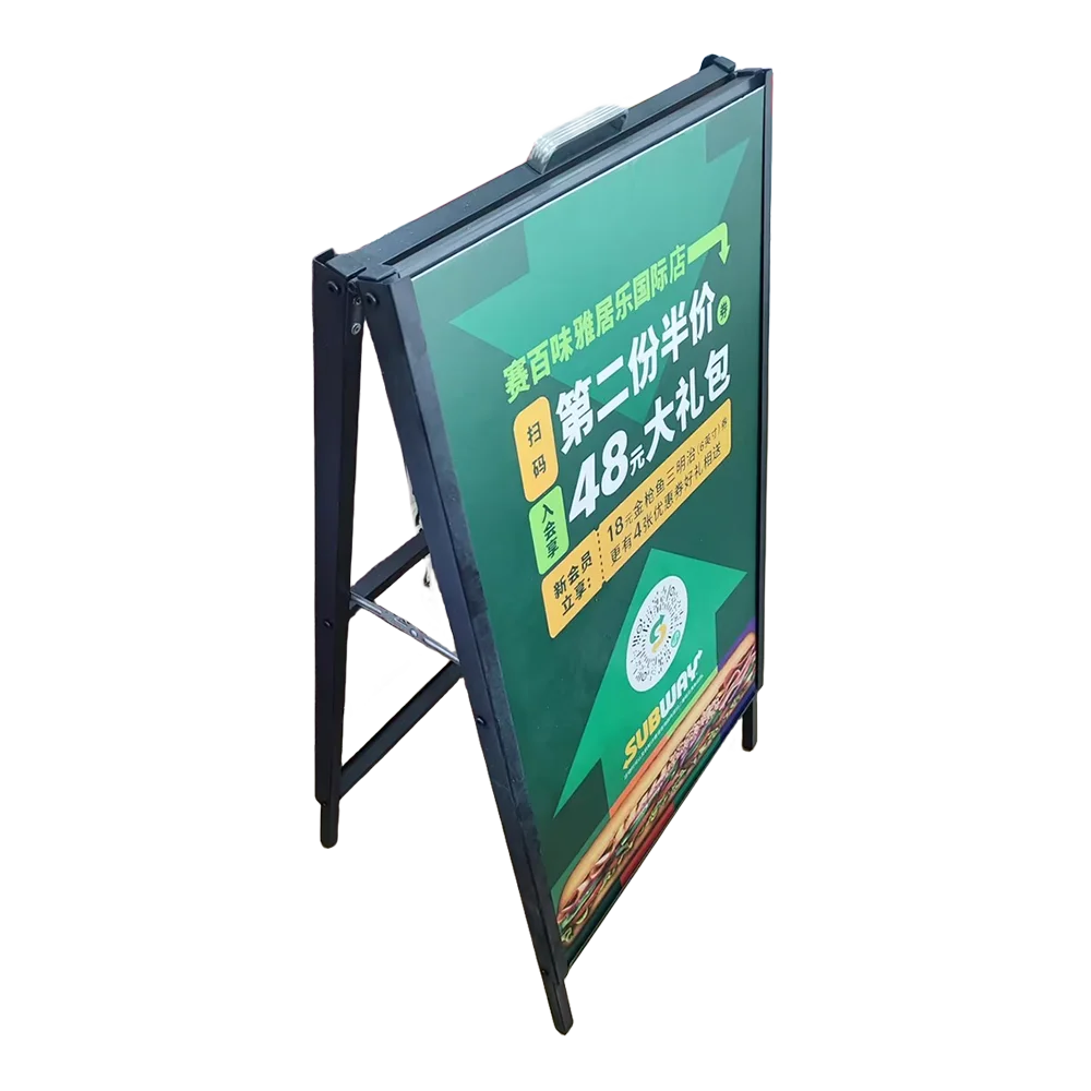 Custom Outdoor Portable Metal Double Side A Frame Sidewalk Sign Poster Stand