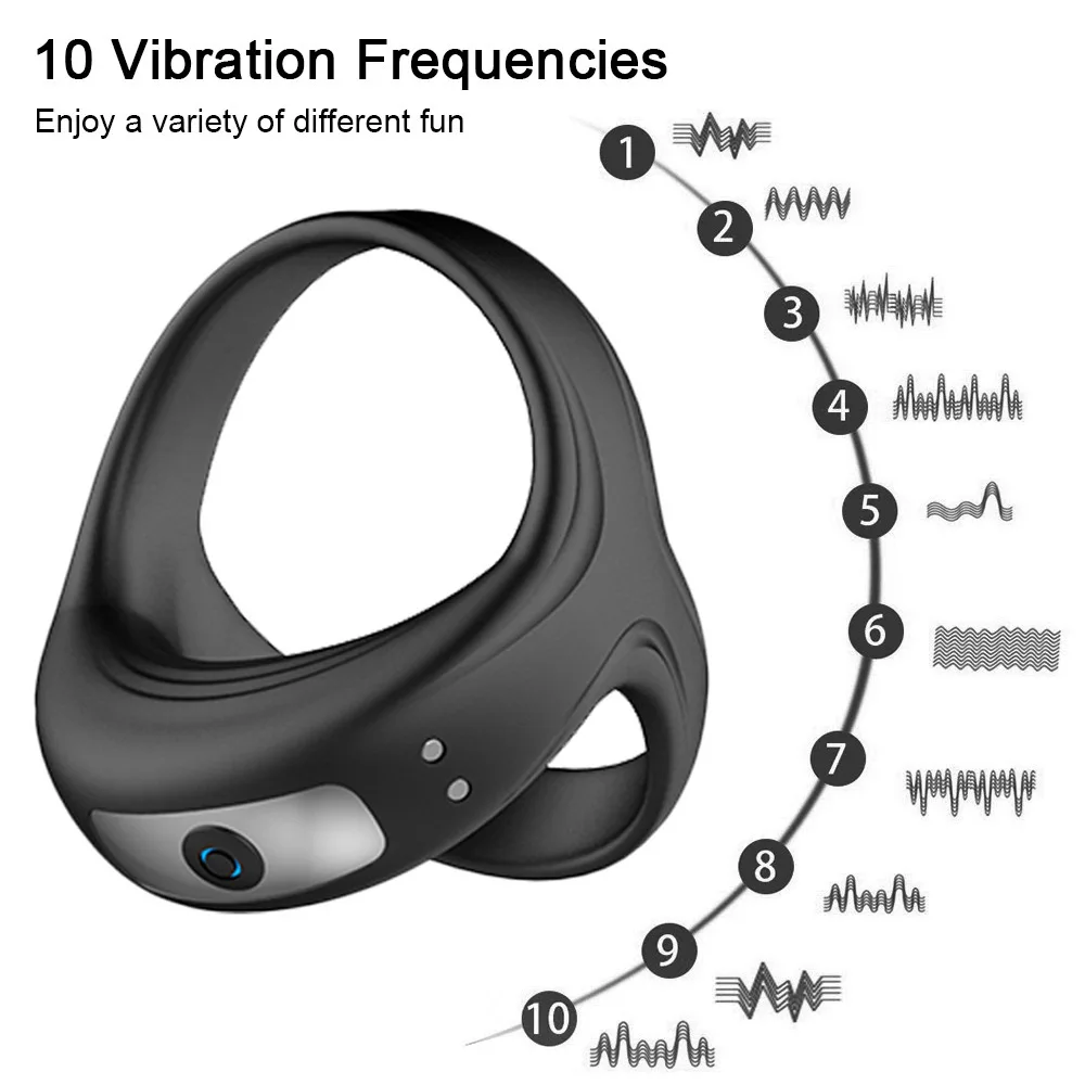 Wholesale 10 Speeds Long Time Locking Male Cheap Adult Real Cock Ring Sex Toys For Men