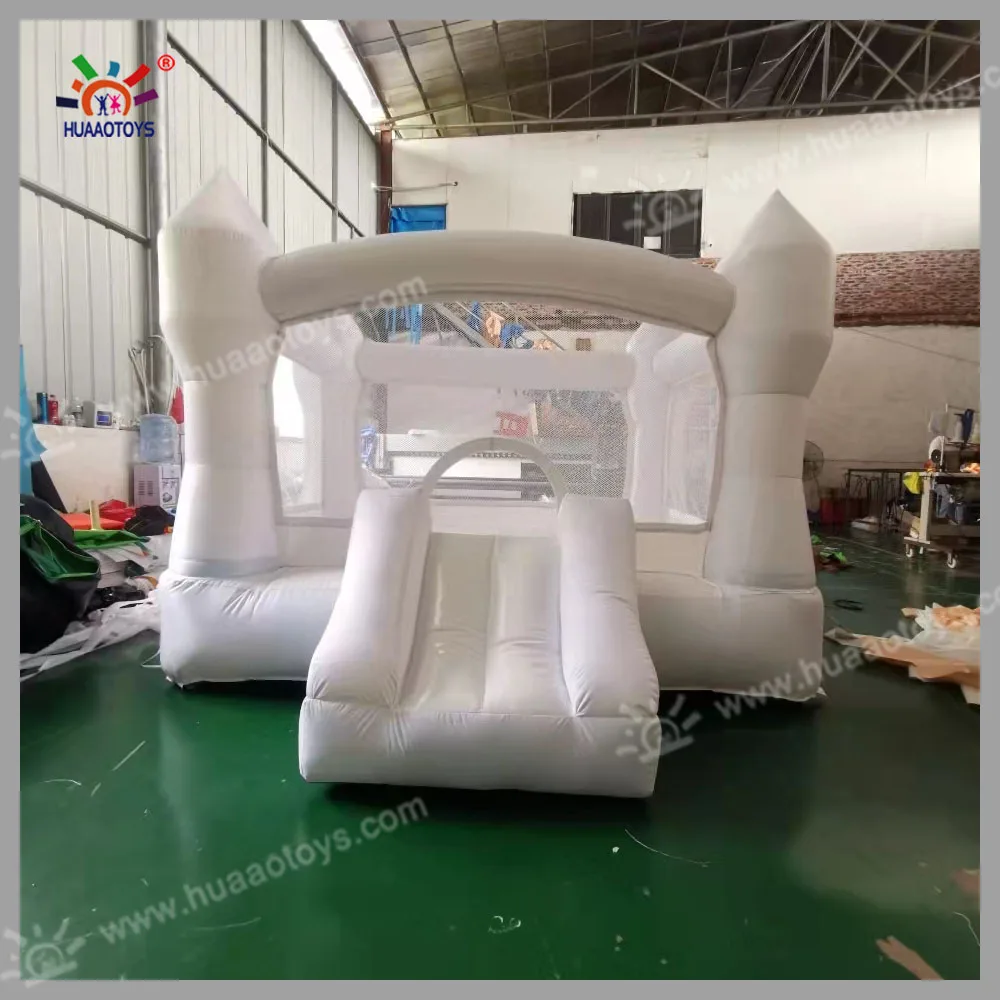 White mini inflatable bounce house bouncy castle jumper slide inflatable bouncer