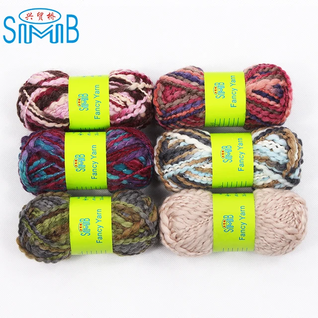 suzhou huicai yarn factory wholesale good quality hand knitting blend slubby wool yarn