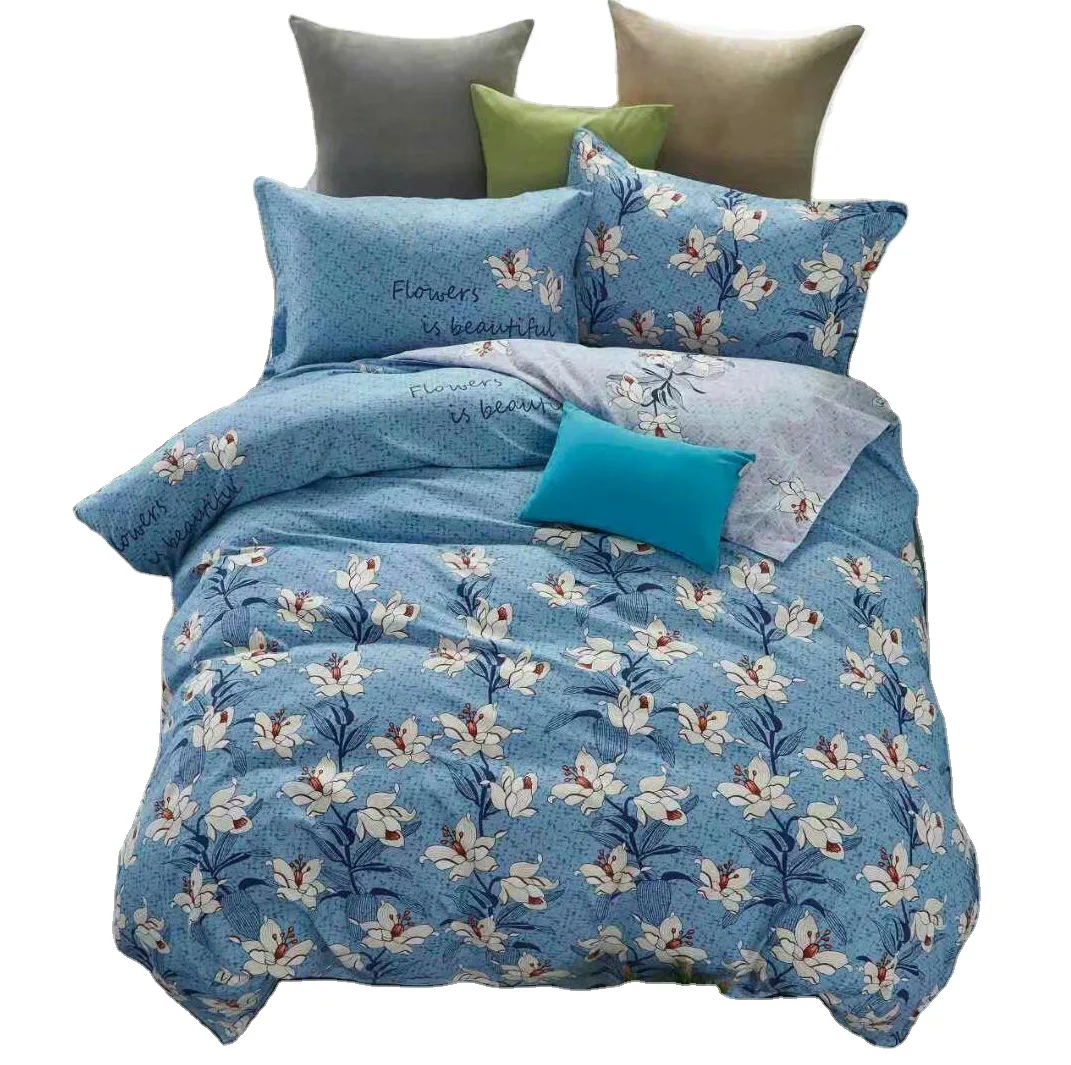 Hotsale soft popular bedsheet set Polyester material printed brush double size for
