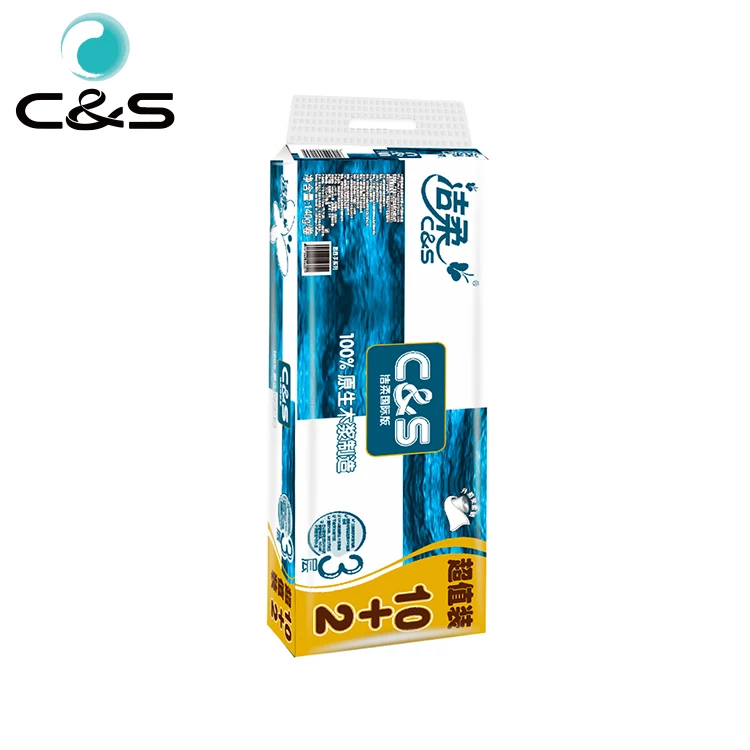 No Glue Lamination Toilet Paper Hygienic Tissue Fragrance Free Paper Roll Tissue