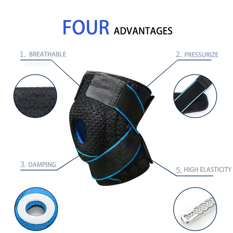 Good Quality Custom Adult Breathable Powerlifting Knee Wraps Brace Knee Support Belt Knee Bandage