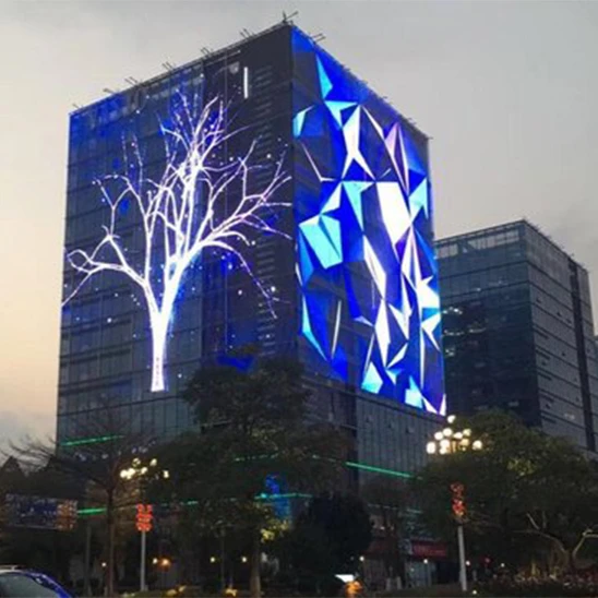 P15.6 P20 P25 P31 Led Ice Display Led Mesh Video Wall Shop Window Advertising Grille Glass Curtain Outdoor Transparent Screen