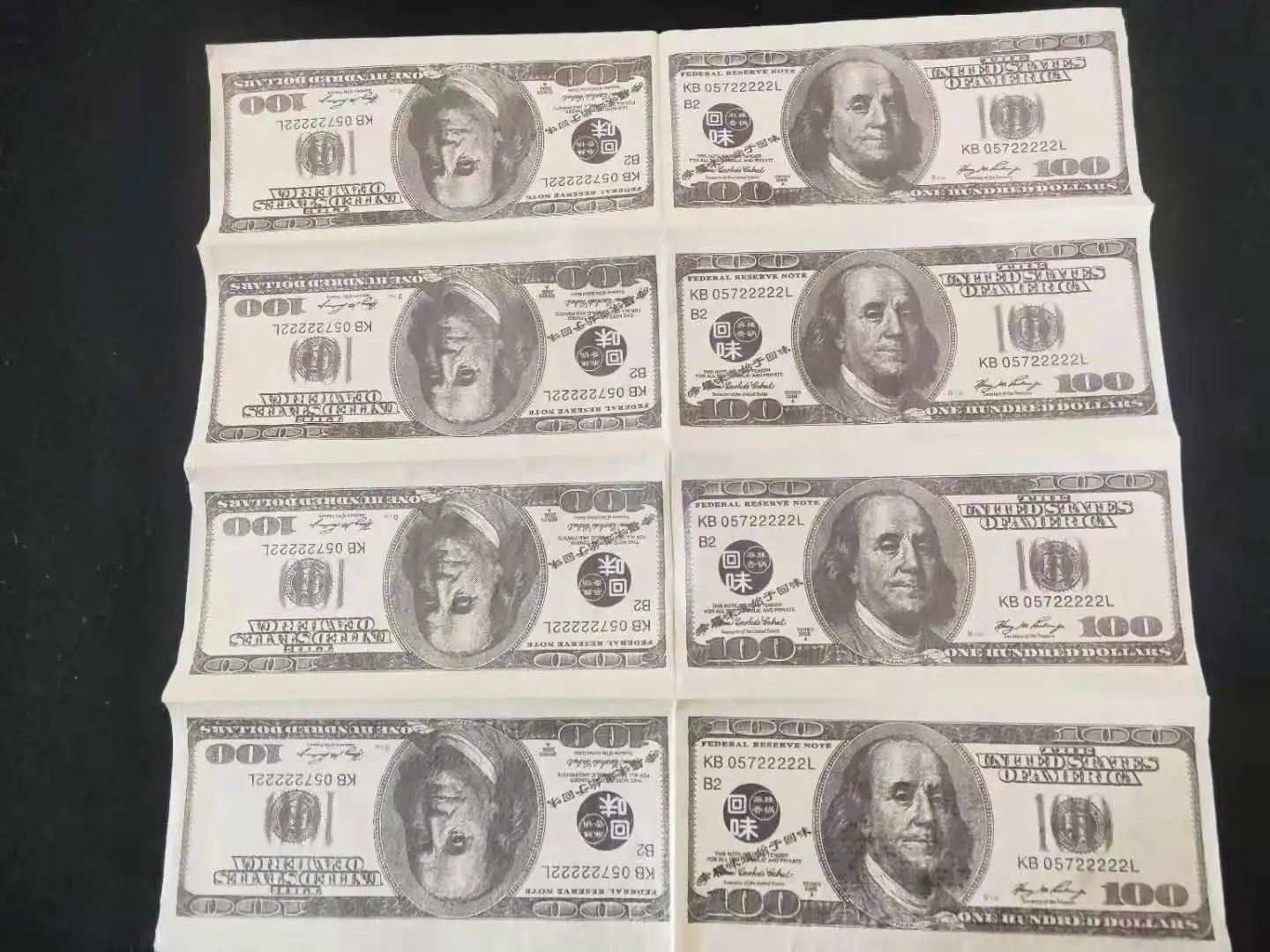 20 Count $100 One Hundred US Dollar Bill Napkin 1:1 Size Tissue Paper Prank Fun Birthday Party Novelty Gift Idea (20 Napkins)