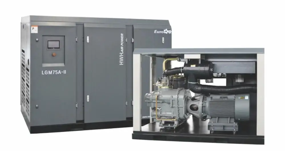 75kw 2 Compression Stage VSD Electric Energy Saving Air Compressor with PM motor
