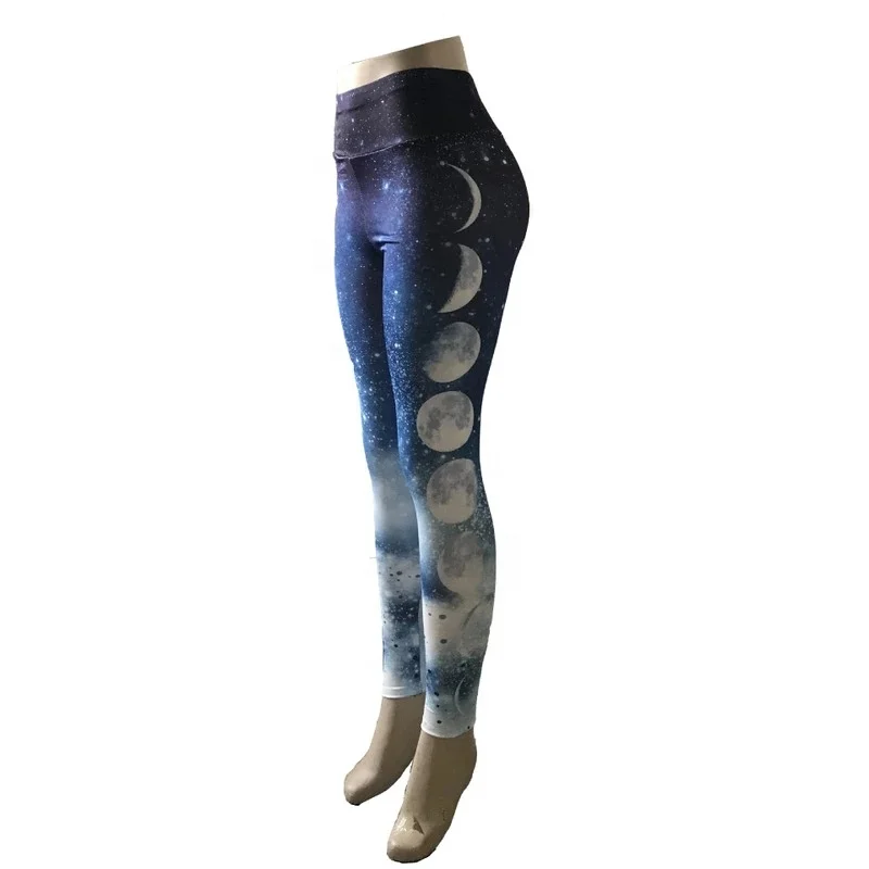 Recommended the Moon Gradient Sky Digital Printing Stretch Tight Leggings Gym Yoga Pants