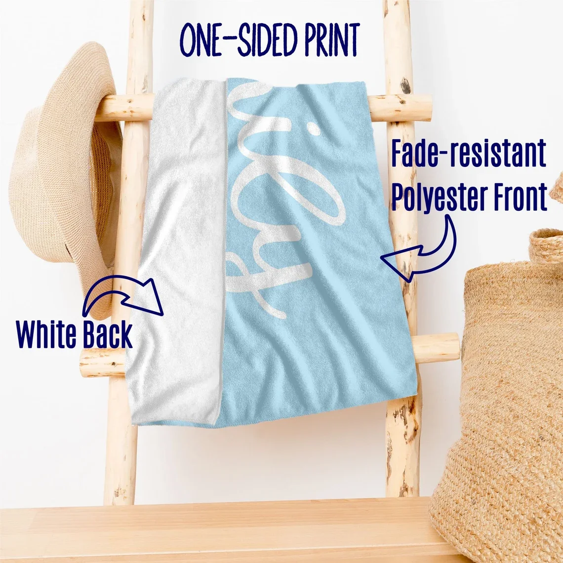 Custom name and font style beach baby adult  towel personalized vacation gift pool bath towel