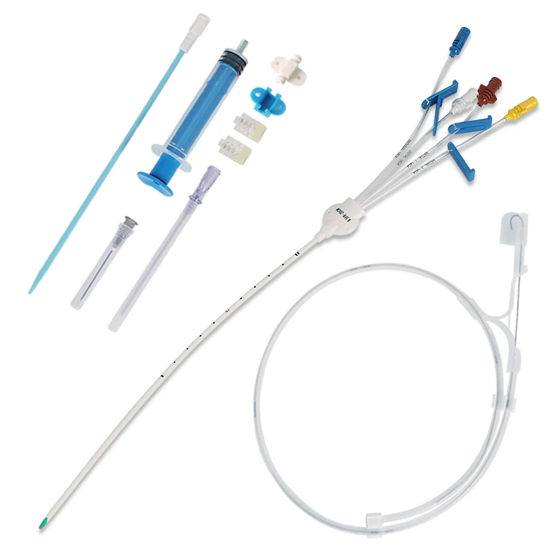 Medical CVP central venous line triple lumen catheter