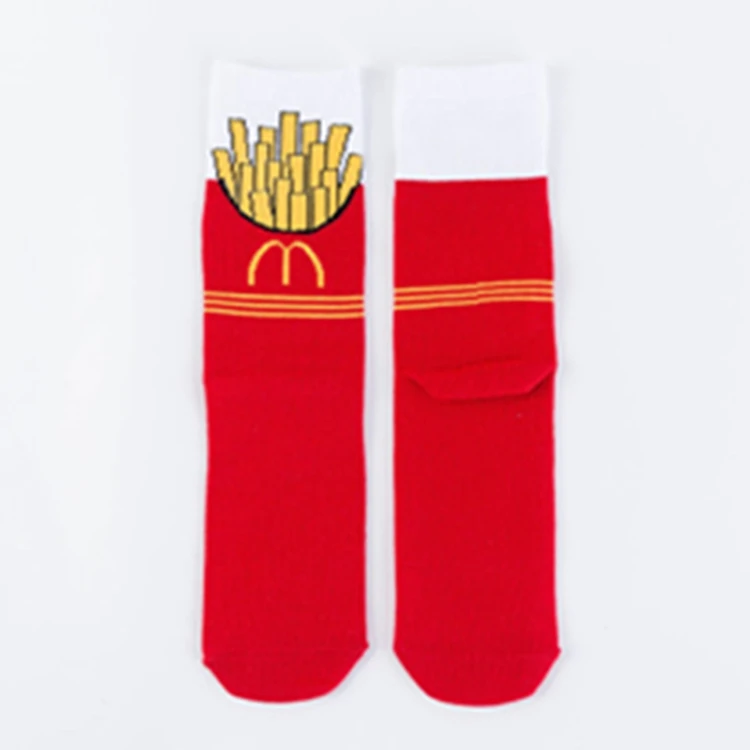 Новые забавные носки, женские милые Мультяшные хлопковые носки для скейтборда в стиле Харадзюку с фруктами, бананом, авокадо, лимоном, яйцом, печеньем