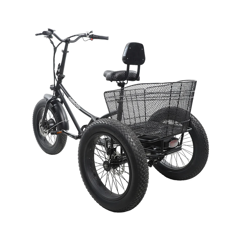 Новый мобильный полулежачий подвесной грузовой литиевый аккумулятор CEMOTO 20 дюймов Электрический трехколесный велосипед с толстыми шинами для ухода за пожилыми людьми
