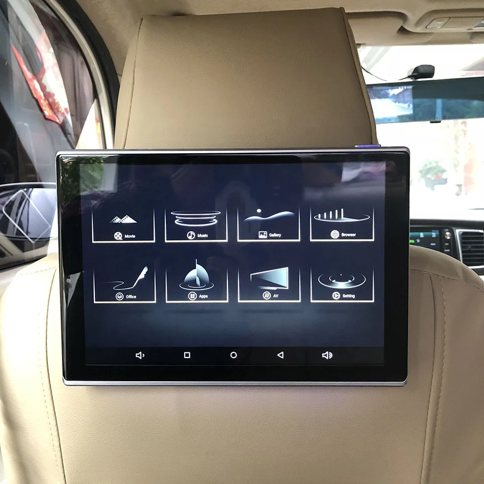 Newest IPS Car Headrest Video Player Small Android TV Monitors For Maserati Ghibli Granturismo WIFI USB TF Card DVD Display