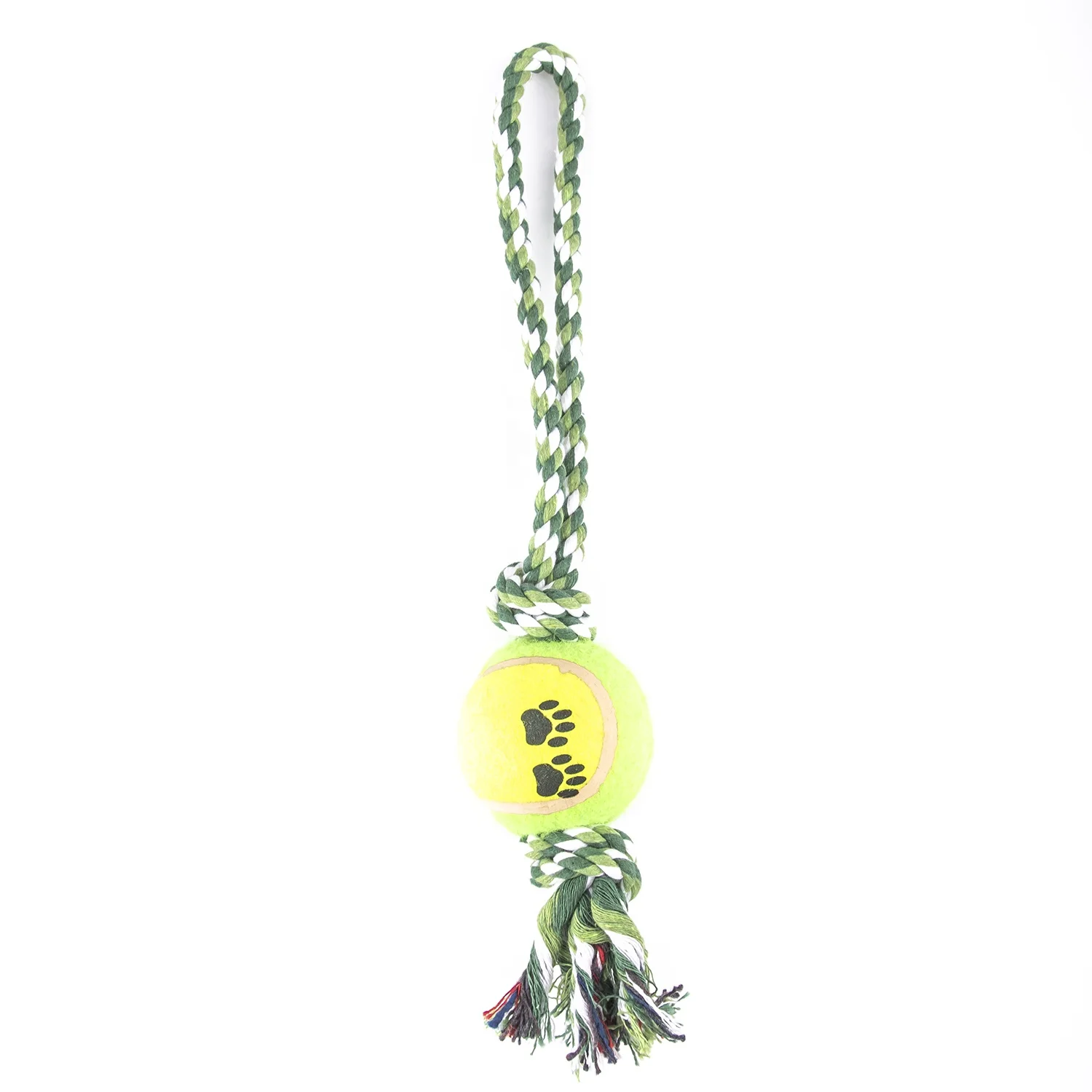 Hot Sale Bite Resistant Pet Dog Balls Tennis Toys Durable Dog Molar Toy Balls With Cotton Rope