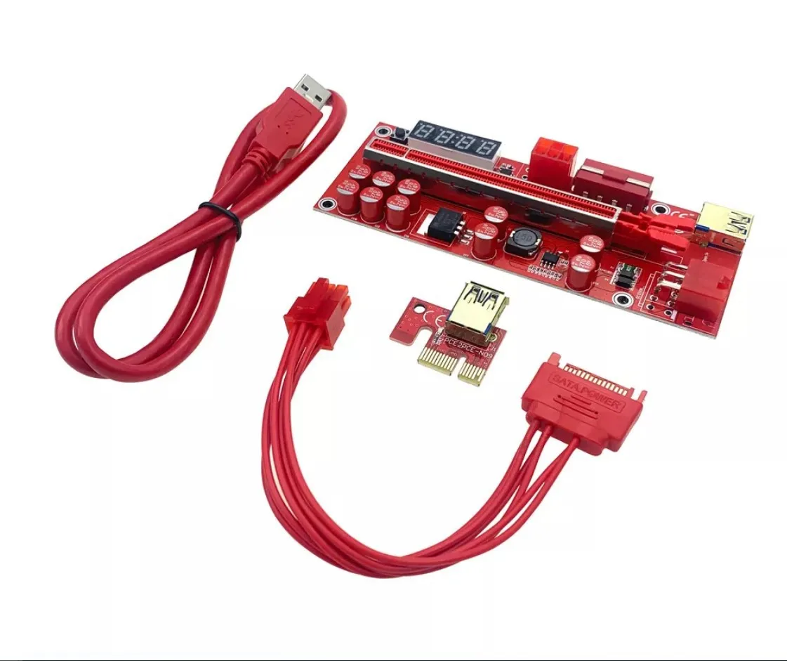 Hot Selling PCI Express x1 x16 USB 3.0 Cable 10 Capacitors V014 Pro PCI-E Riser Card Adapter for GPU
