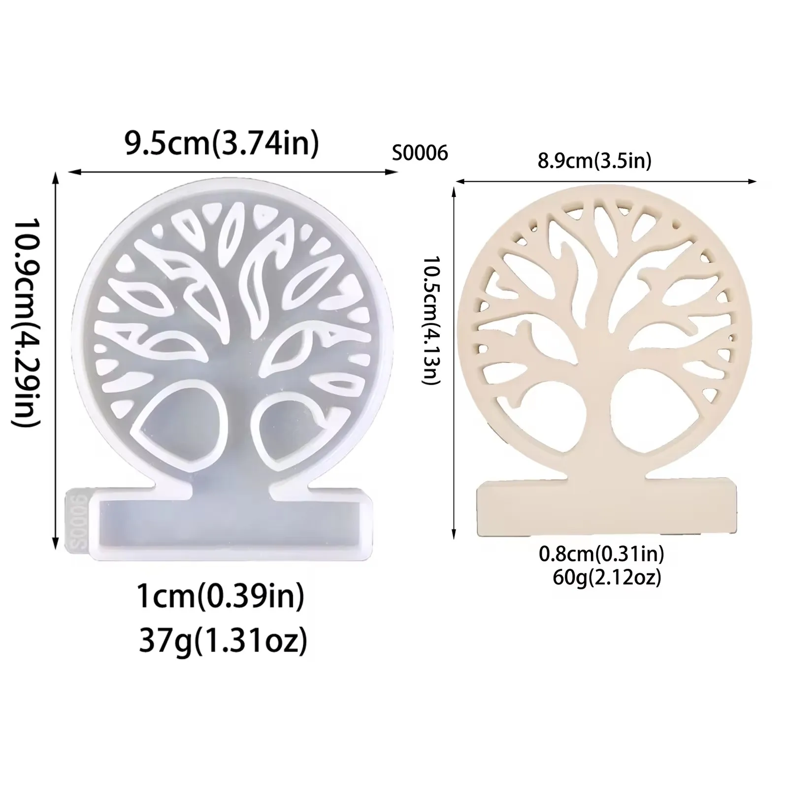 Life Tree In Circle Insert Concrete Cement Silicone Molds Plaster DIY Craft Mould Home Decoration