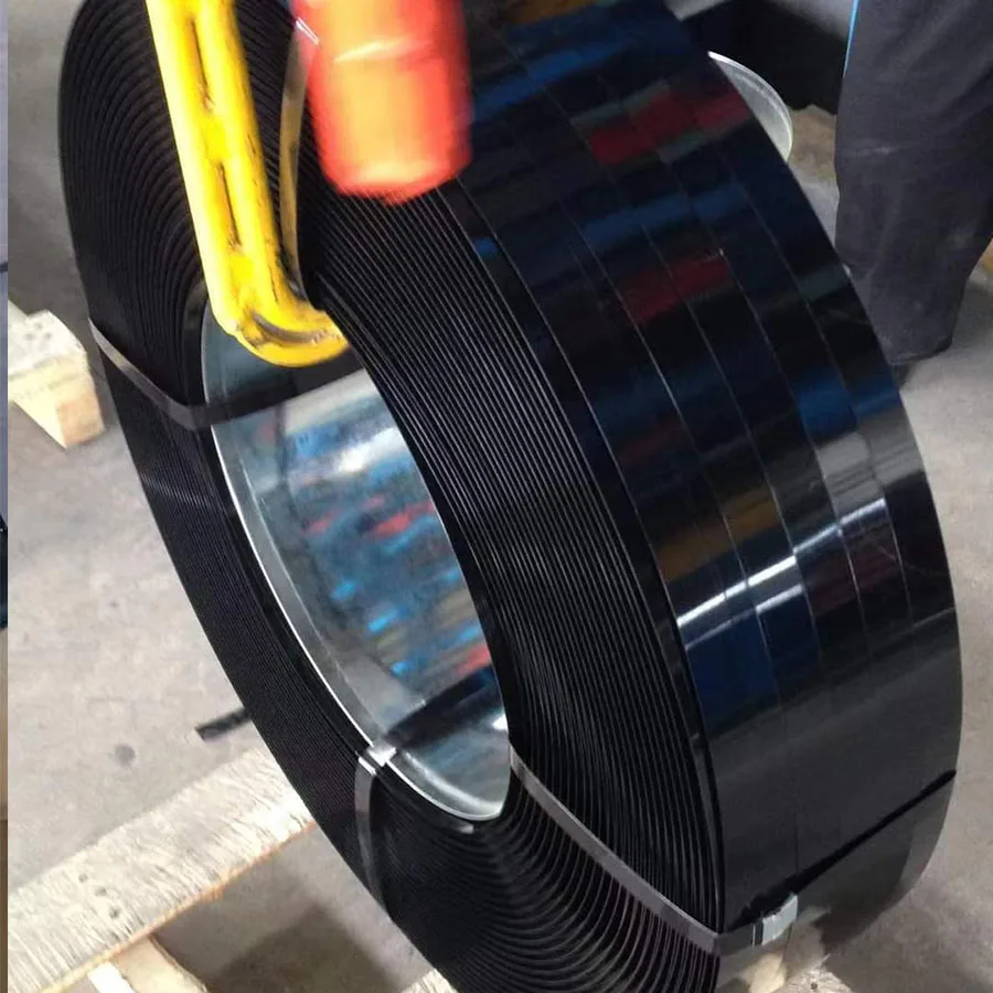 Black painted steel strip Strong tensile force Spring Steel Strip decorative carbon steel strip
