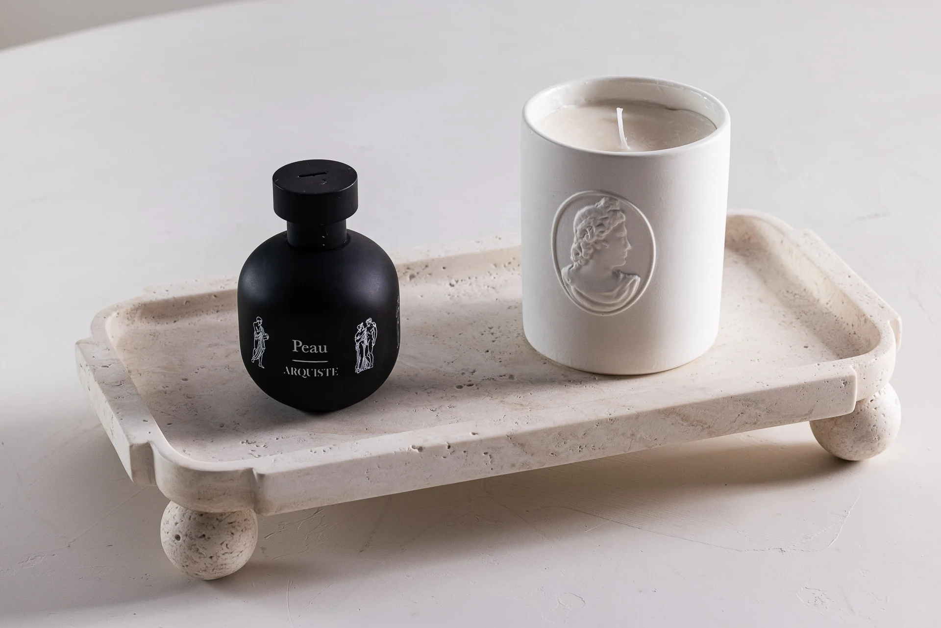 Nero marquina marble rectangle tray with leg