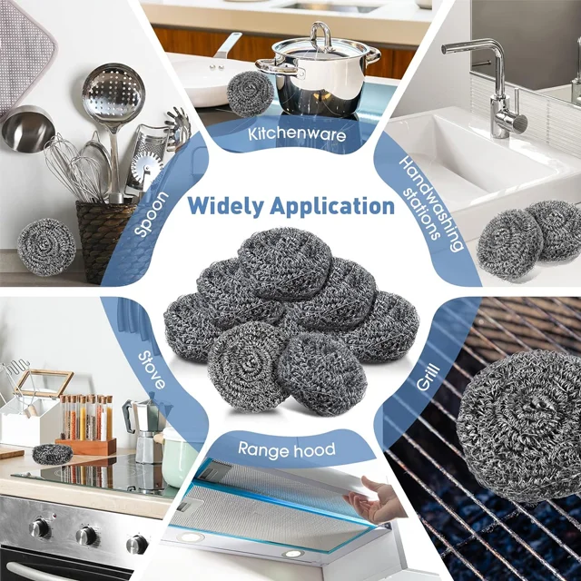 Hot sale Heavy Duty Stainless Steel Wire Mesh kitchen Sponge Scrubber Multipurpose Dish Washing Mesh Scrubber