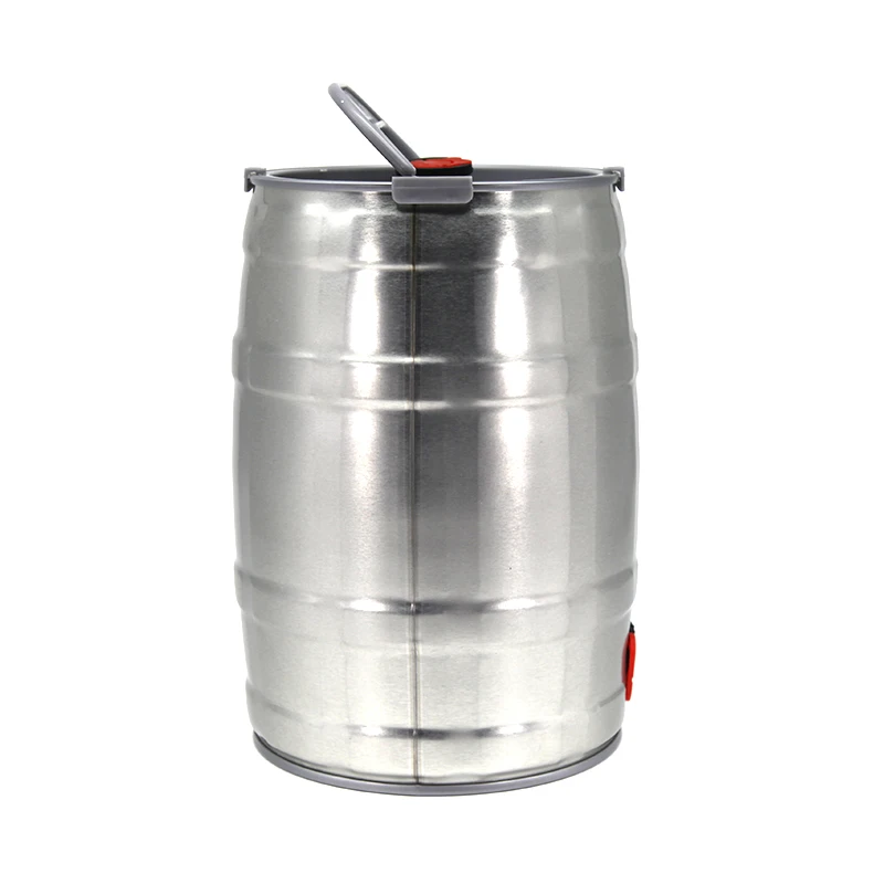 Factory hot sale direct sale 5L mini round stainless steel metal wine barrel with tap