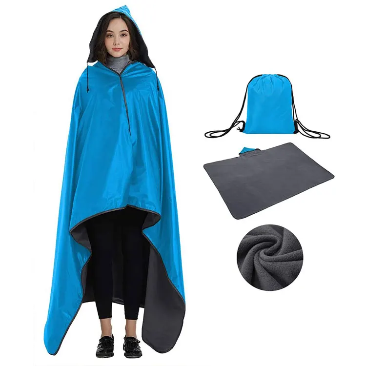 
Hooded waterproof stadium blanket camping mat outdoor, tote waterproof 2020 foldable portable picnic blankets 
