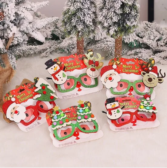 Christmas decorations new cartoon flash doll glasses creative adult children elderly glasses frame