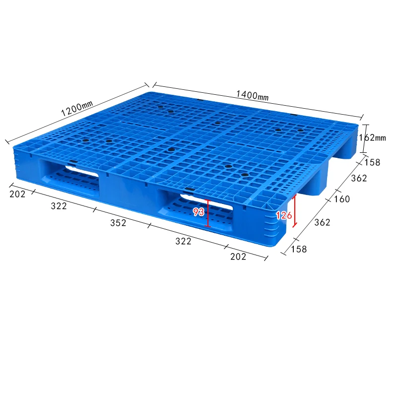 1200*800 industrial pallets heavy duty double side plastic pallet pallet racking shelving for industrial selective