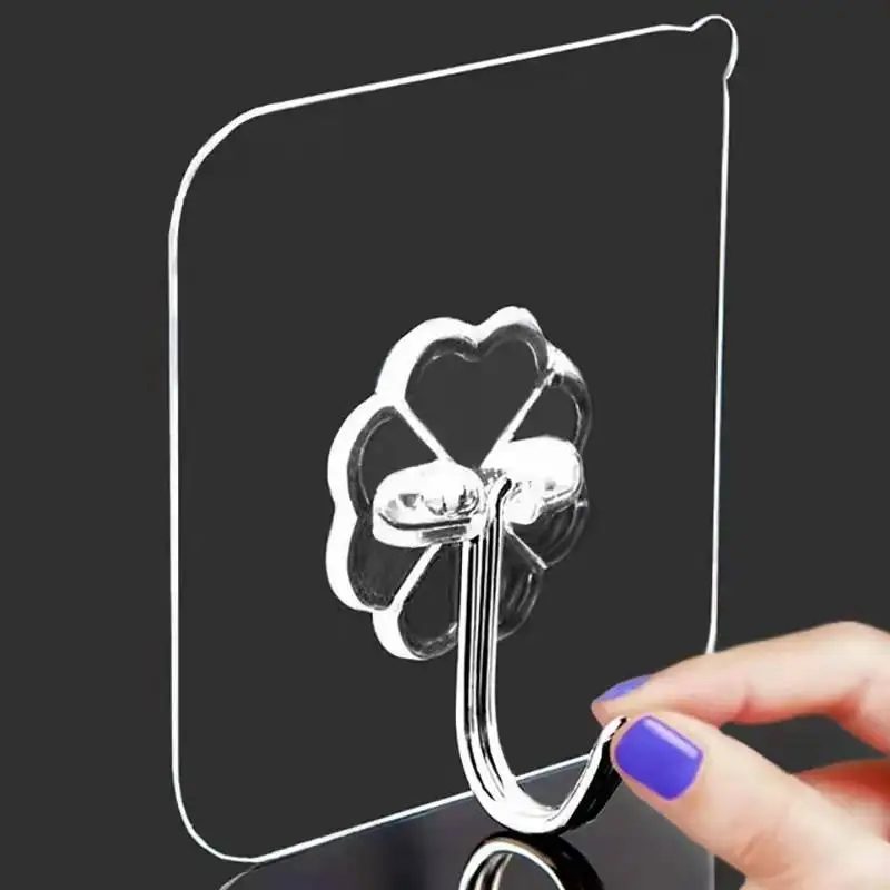 Transparent behind-the-door viscose hook kitchen nail-free and non-marking hook wall bathroom ideas sticky hook wholesale