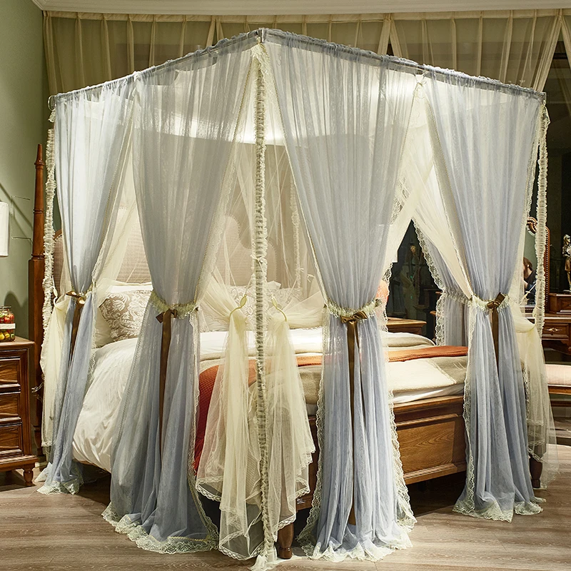 Nordic High Grade Luxury Romantic Lace Double Bed Encrypted Thick Double Landing Bedroom Mosquito Net