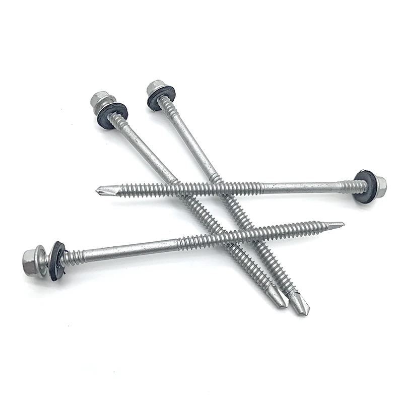 High quality Dacromet anti-corrosion patta roofing hex washer head self drilling screw