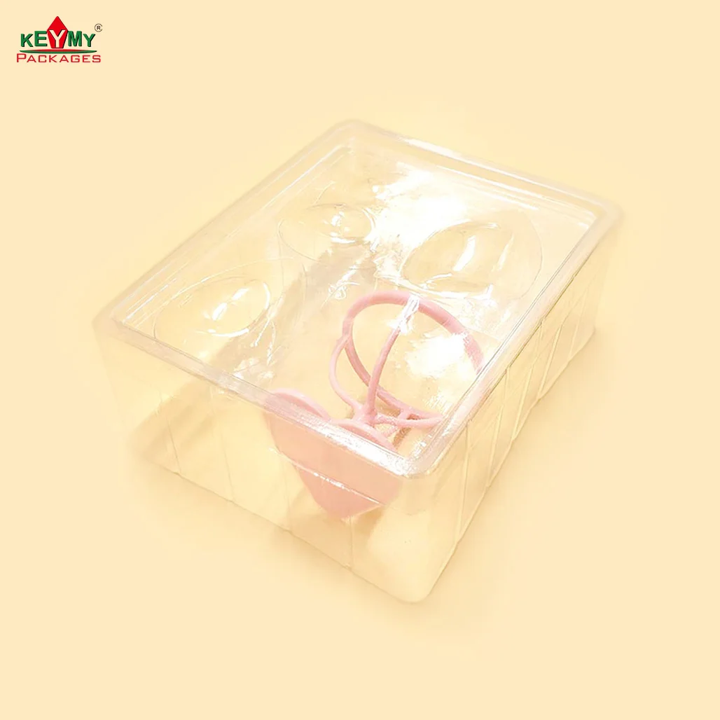 customize transparent blister box with lid for cosmetic products in Shenzhen in paper box