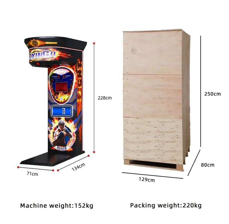 Riteng Hot Sale Coin Operated Sports Punching Bag Arcade Games Punch Boxing Game Machine For Game Center