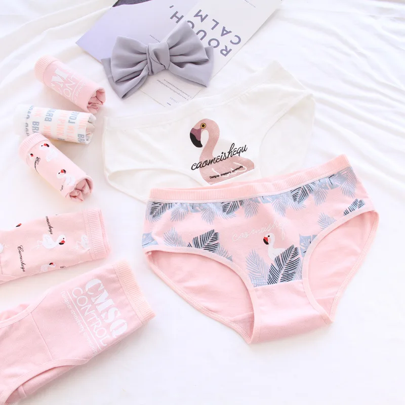 fashion ladies comfortable cotton printed underwear cute girl printed panties