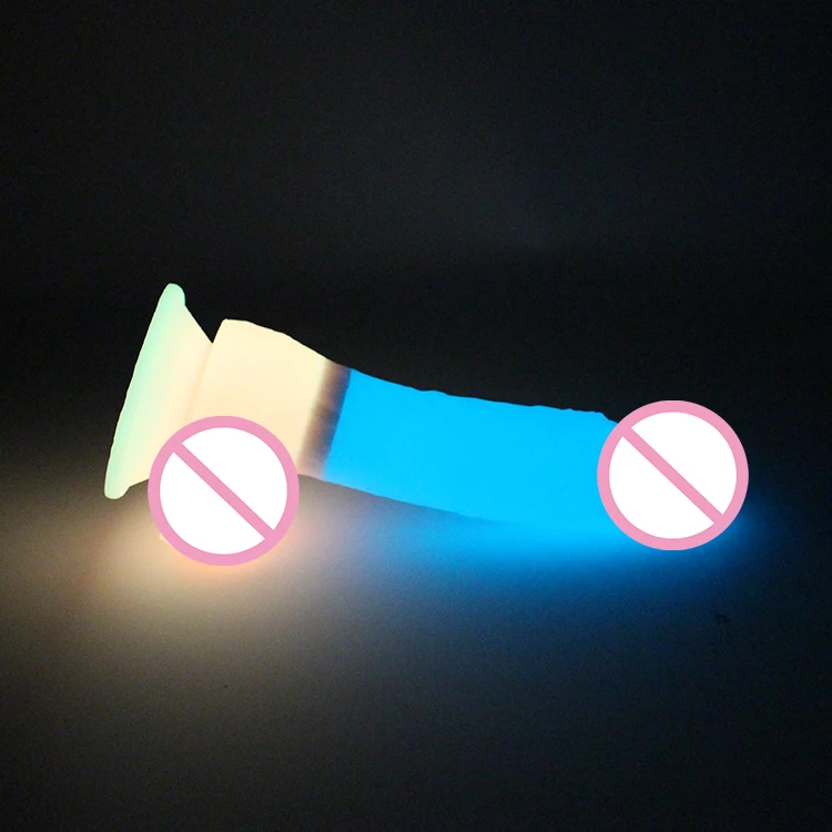 
New model customized sex toy for women dildo silicone elastic dildo glow in the dark 