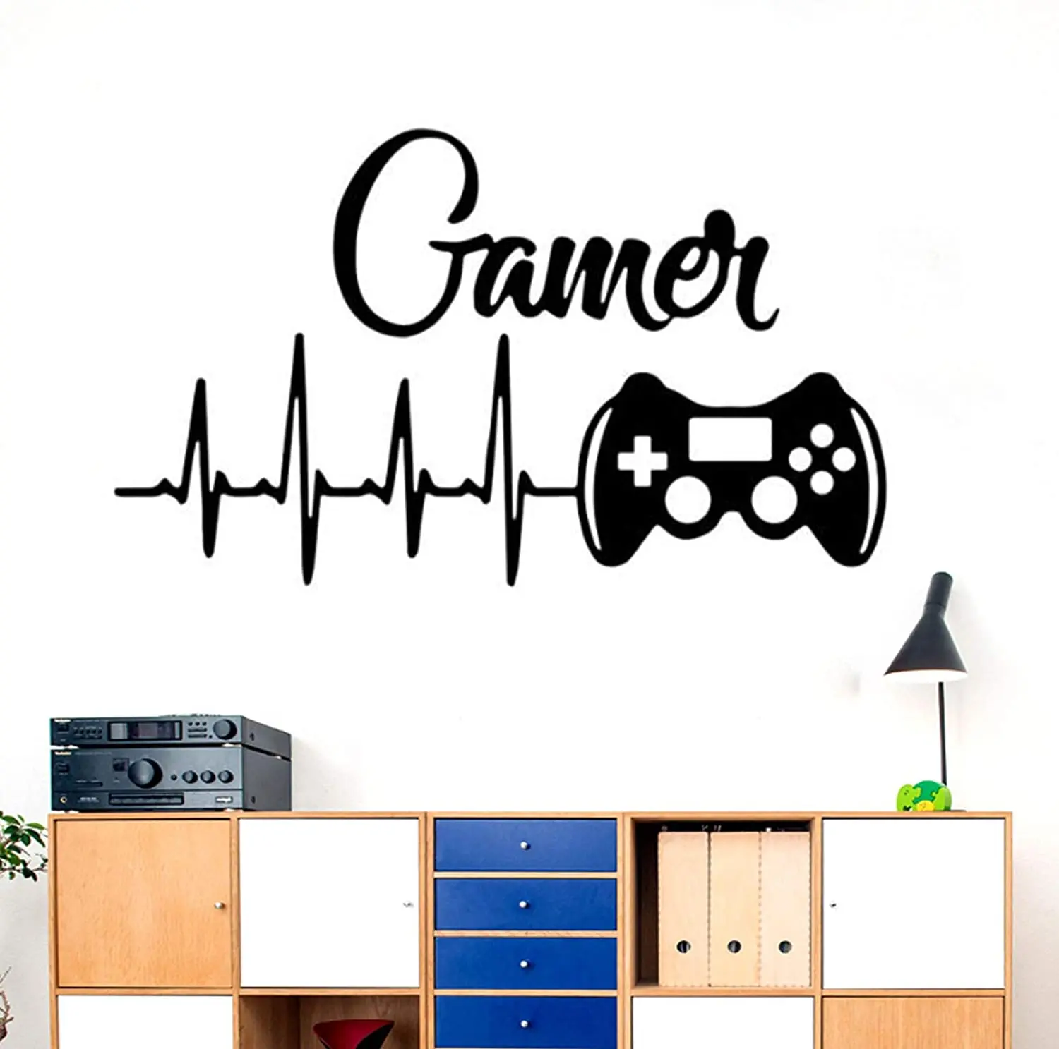 Game Stickers for Wall Decal, Gamer with Gamepad, Gaming Poster Murals Room Vinyl Bedroom Home for Dancing Nursery Boys Kids