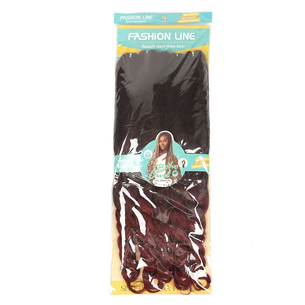 26inch 300gram Synthetic Curly Wave Crochet Braiding Hair Braids Ocean Wave Hair Extensions