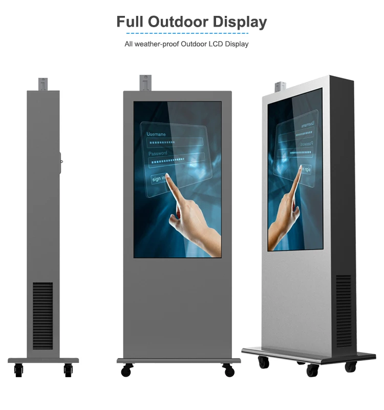 Totem outdoor capacitive 65-inch Air Conditioning waterproof media player digital signage advertising player