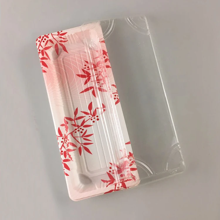 SM1-1102Clover Wholesale Plastic Sushi Takeaway Plasti To Go Food Containers Box With Clear Pet Lid