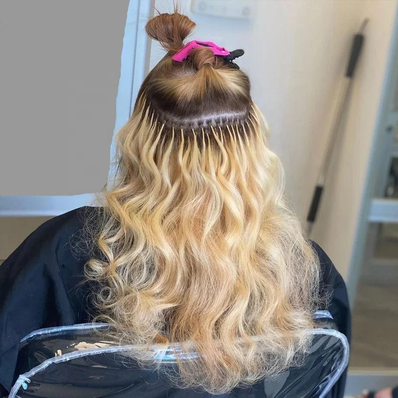 Дешевый кератин высокого качества 613 microlink itips 40inch remy бразильские человеческие волосы i tip 20 inch блонд body wave