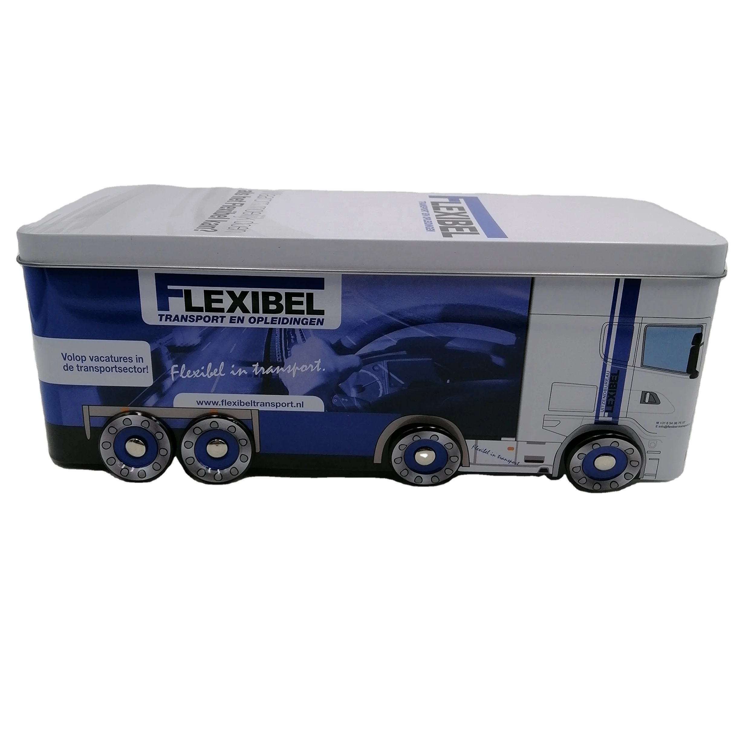 Wholesale Custom Luxury Empty Gift Routine Rectangle Gift Tin Can With 8 Wheels