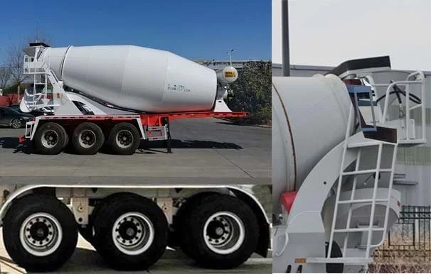 14 M3 tri-axle concrete mixer semi trailer