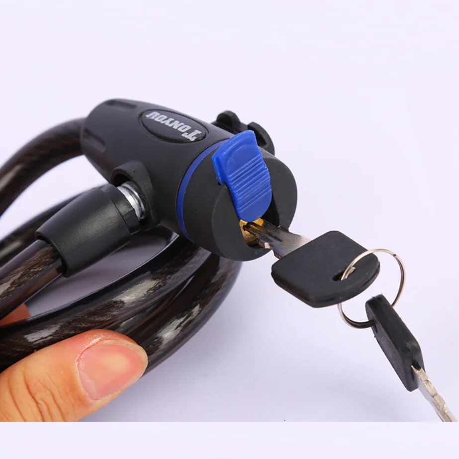 
Best selling durable using popular product steel lock for bicycle two keys lock bicycle cable lock 